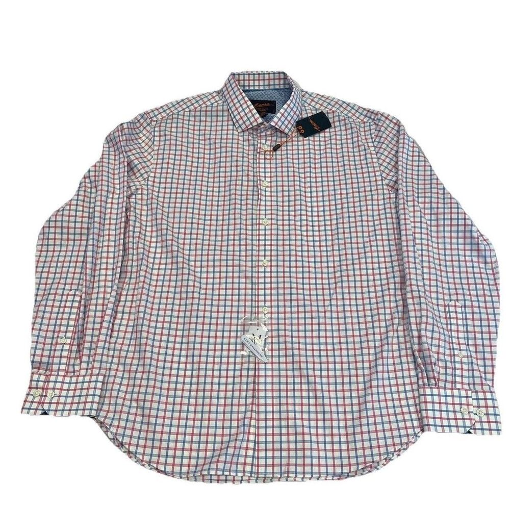 NEW‎ NWT Mens Egara Slim Fit Stretch XL Long Sleeve Button Down Dress Shirt